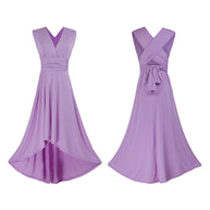 Damen Elegantes Maxikleid mit Wickeloptik und asymmetrischem Saum WW