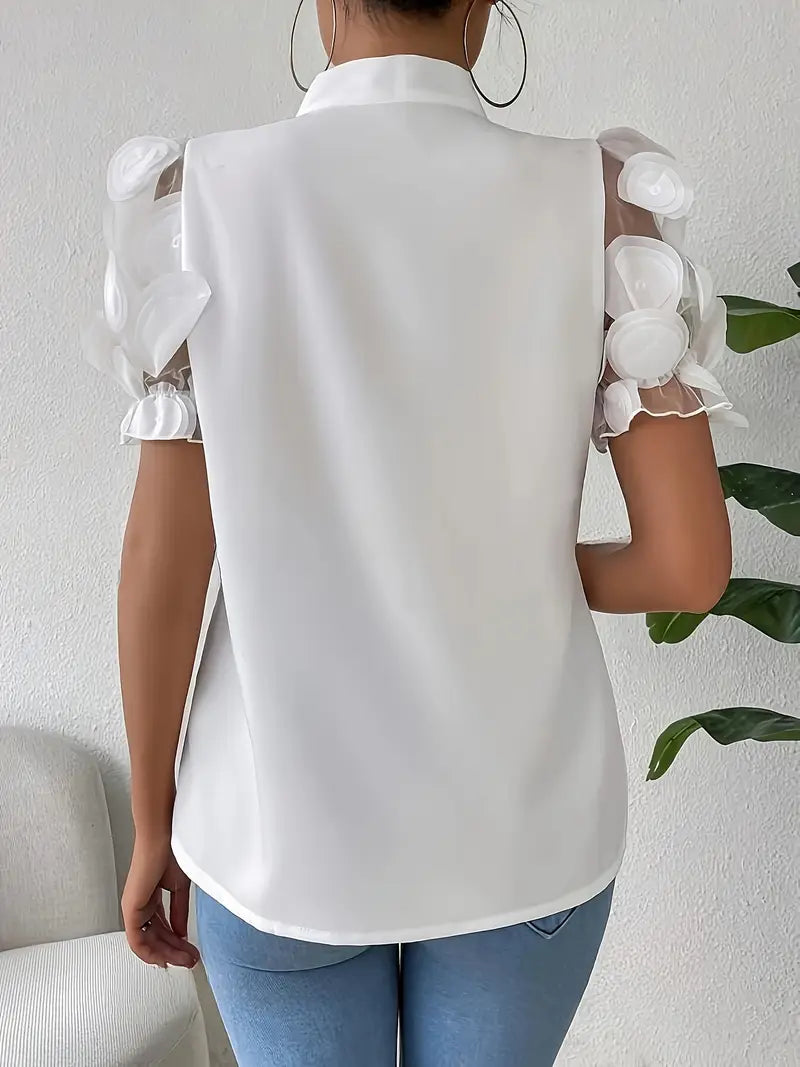 WW | Bluse mit Transparenten Puffärmeln