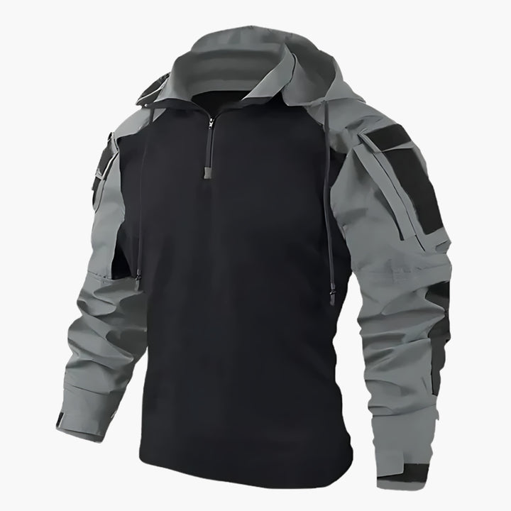 Herren-Einsatzjacke mit Kapuze und hohem Kragen
