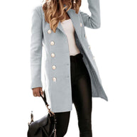 W&W Solide Farbe Mantel Jacke