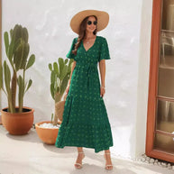 WW | Swiss Dot Rüsch Midi Kleid