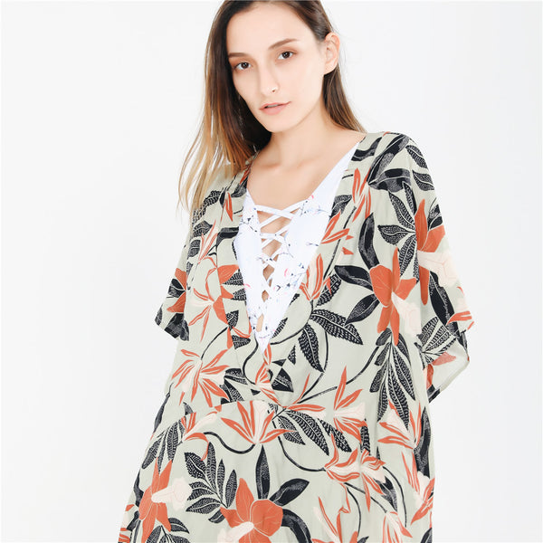Damen Chiffon Kimono-Überwurf mit floralen Mustern und eleganten Details WW