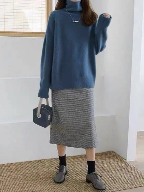 WW | Lässiger Kaschmir Rollkragenpullover für Damen