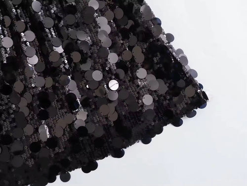 WW | Silberner Pailletten Minirock