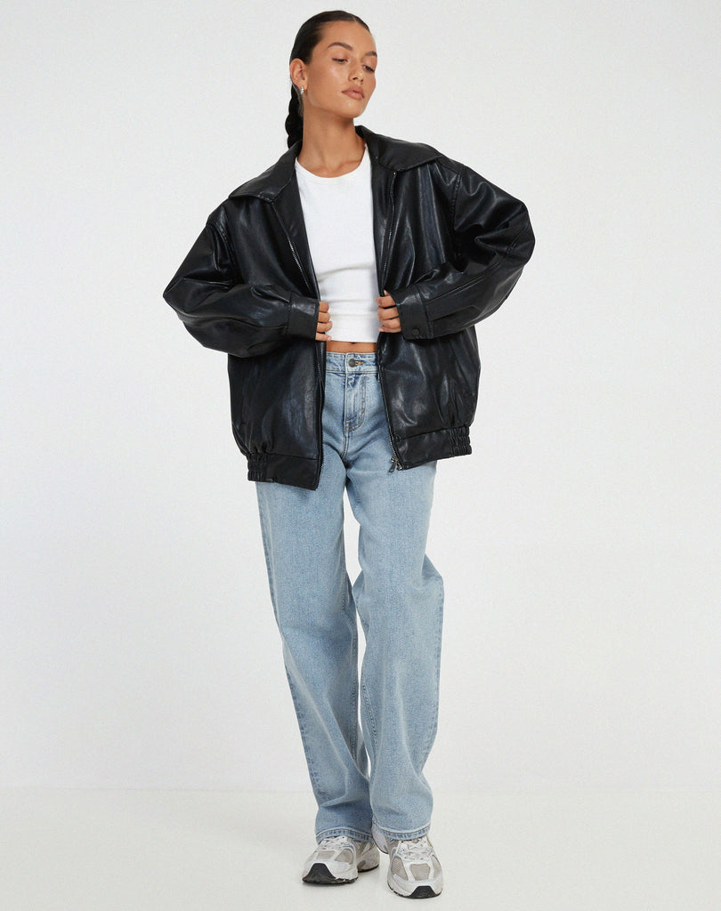WW | Oversized Lockere Lederjacke