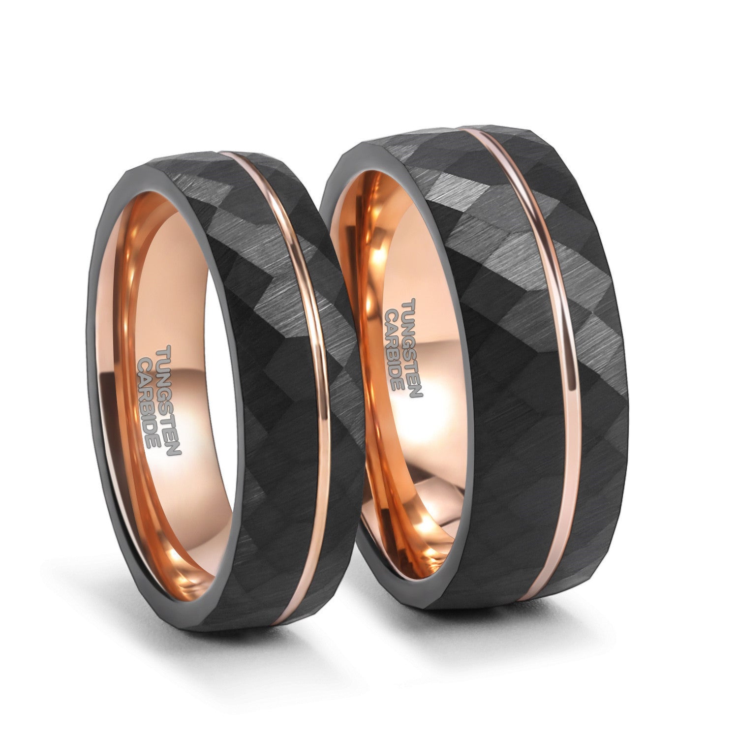 WW | 8mm Schwarzer Turmalin Wolframkarbid Ring