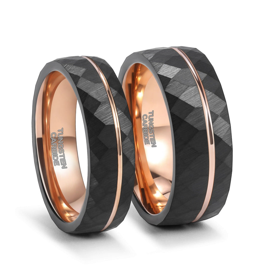 WW | 8mm Schwarzer Turmalin Wolframkarbid Ring