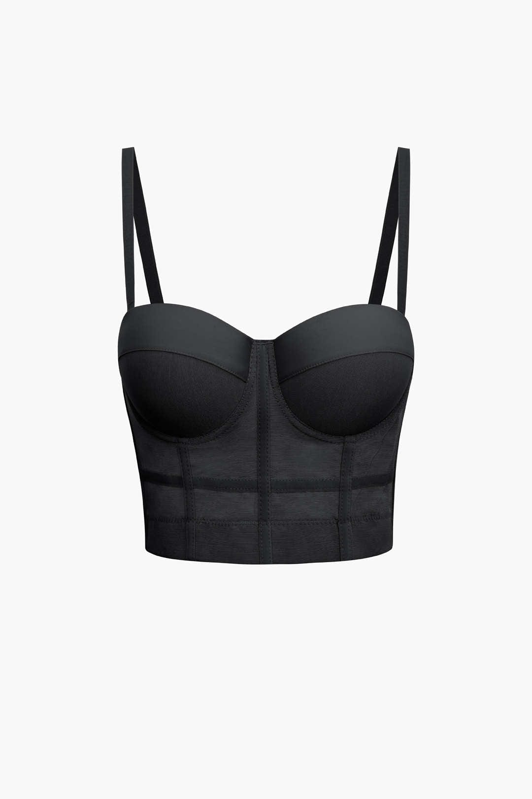 WW | Figurbetontes Bustier Top Mit Bügel Cups Und Transparenter Mesh Struktur