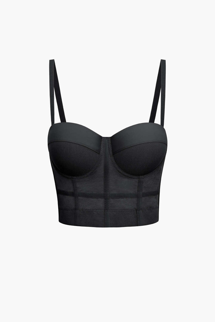 W&W Mode | Figurbetontes Bustier Top Mit Bügel Cups Und Transparenter Mesh Struktur