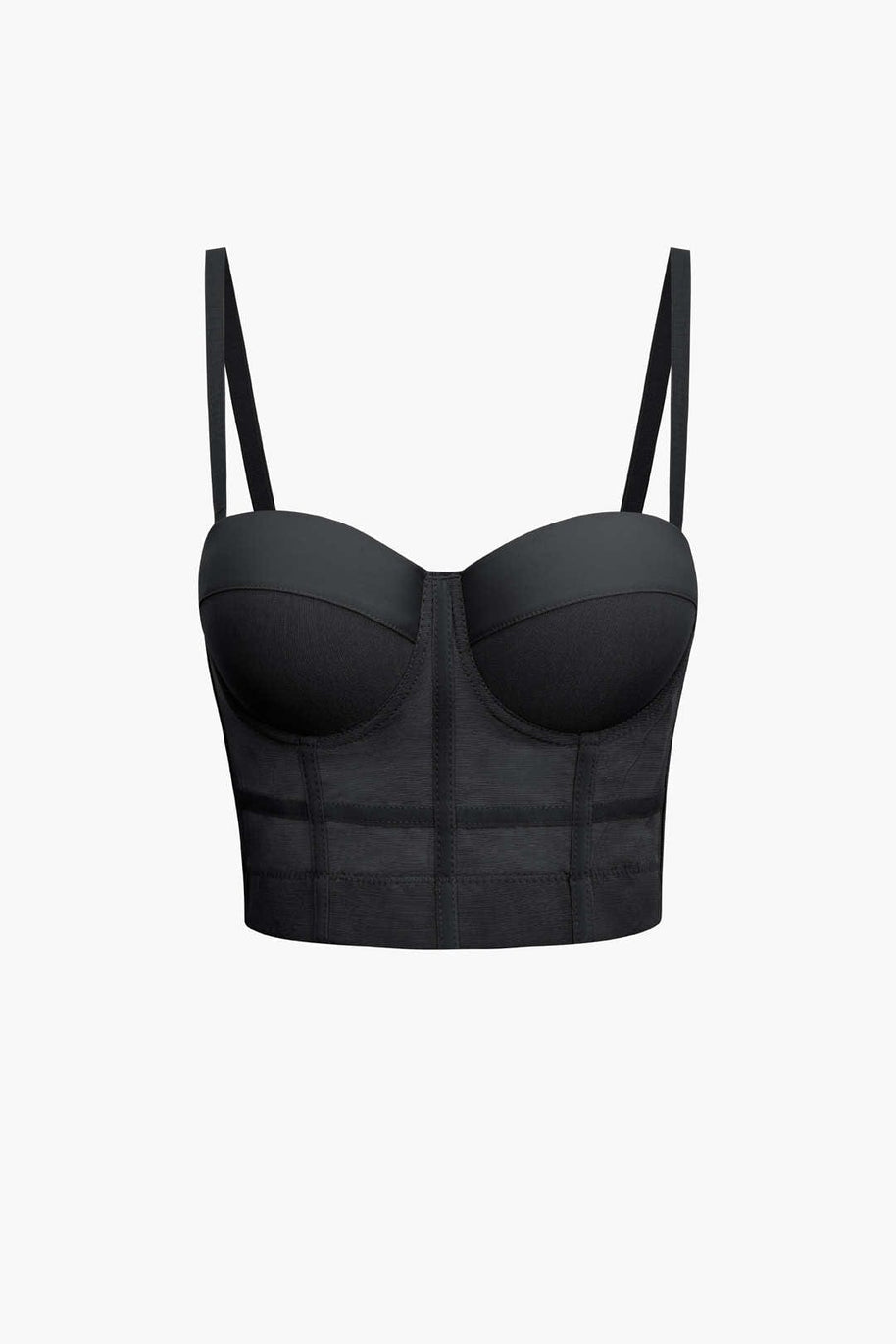 WW | Figurbetontes Bustier Top Mit Bügel Cups Und Transparenter Mesh Struktur