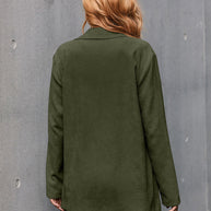 WW | Corduroy Langarm Longline Blazer mit Taschen