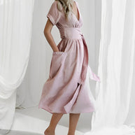 WW - Strickkleid mit Schnürung und Taschen