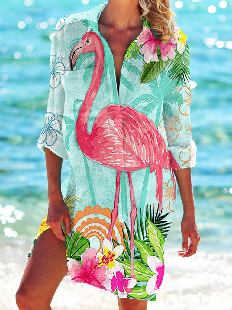 WW | Mantel Hemd Badeanzug Strickjacke Damenbekleidung Print Urlaub Strandhemd