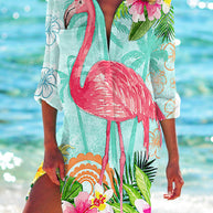 WW | Bikini Jacke Shirt Badeanzug Strickjacke Damenbekleidung Druck Urlaub Strandshirt