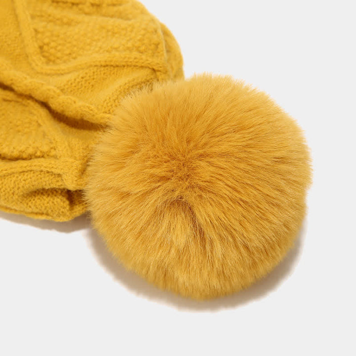 W&W Mode | 3-teiliges gestricktes Accessoire-Set - stylische Damenmütze, Schal und Handschuhe