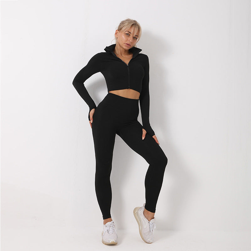 WW | 3 Teiliges Nahtloses Sportsatz Für Damen Mit Leggings Und Sport Bh
