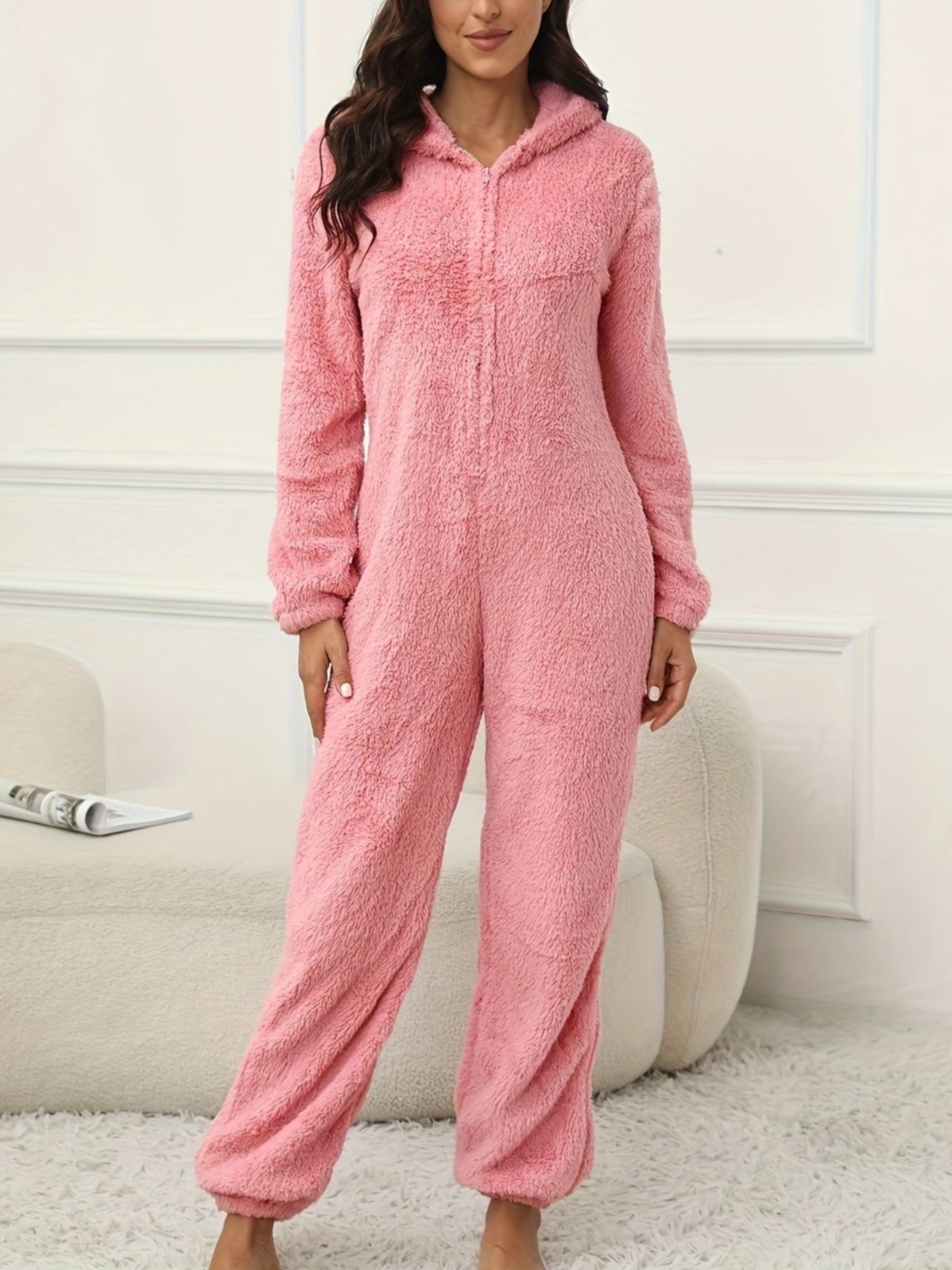 WW | Kapuzen-Lounge-Jumpsuit Für Stilvollen Winterkomfort Für Frauen