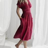 WW - Strickkleid mit Schnürung und Taschen