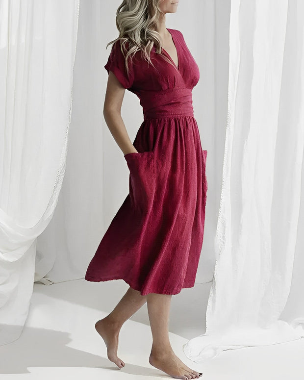 WW - Strickkleid mit Schnürung und Taschen