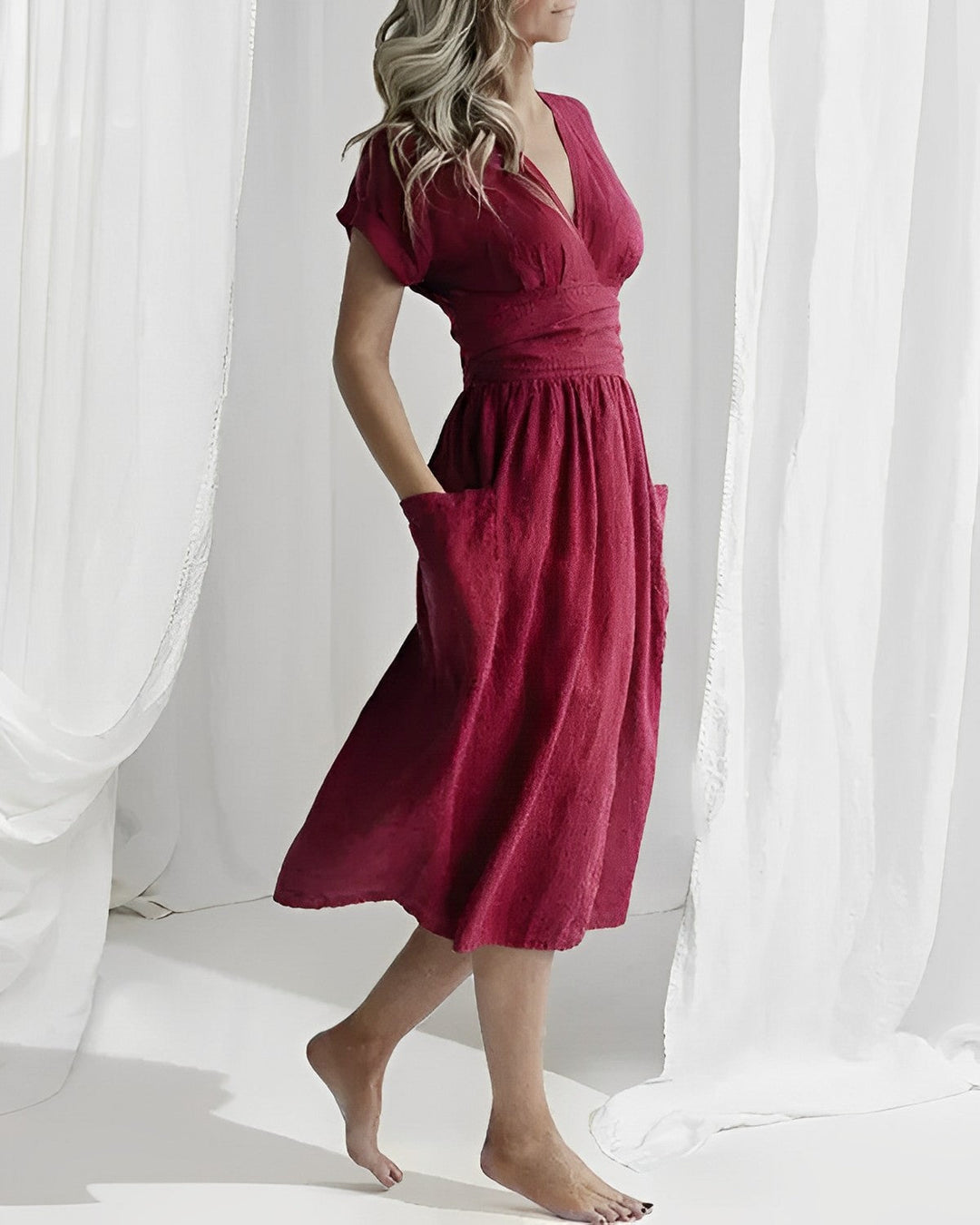 W&W Mode - Strickkleid mit Schnürung und Taschen