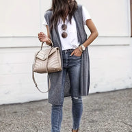 WW | Lässige Lange Strickweste Strickjacke