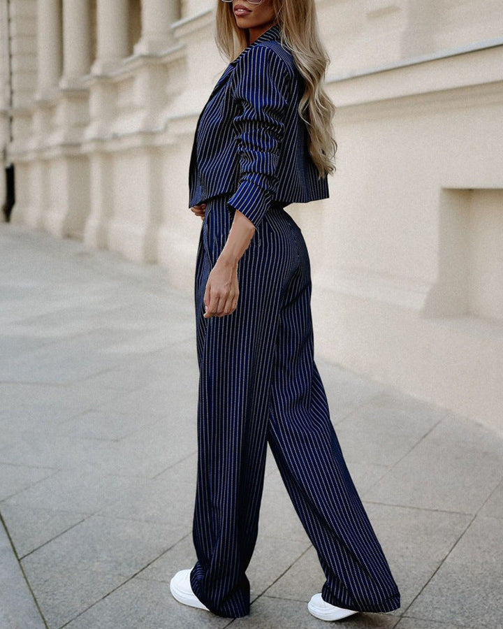 W&W Mode | delig Blazer Set Damenanzug - Cropped Blazer mit Hose