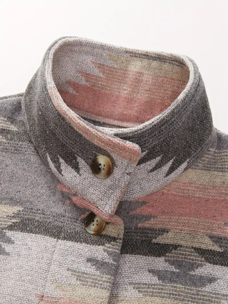 – Gewebte Jacke mit bedrucktem Kragen