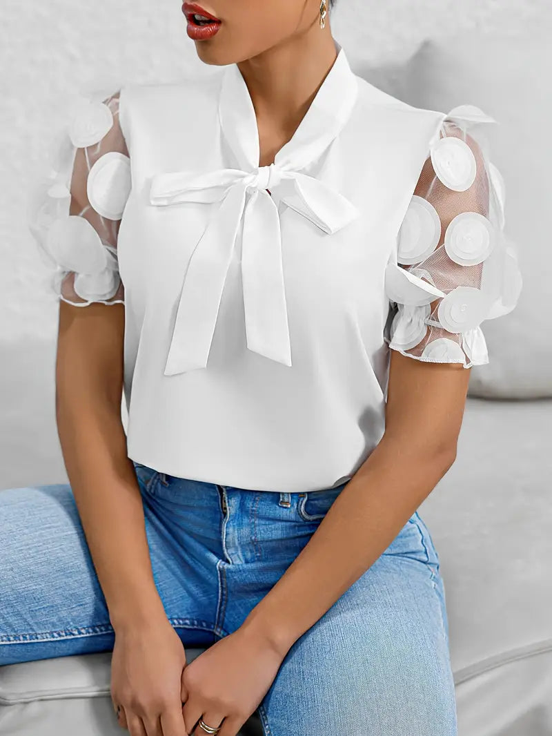 WW | Bluse mit Transparenten Puffärmeln