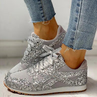 WW | Trendy Damen Glitter Sneakers