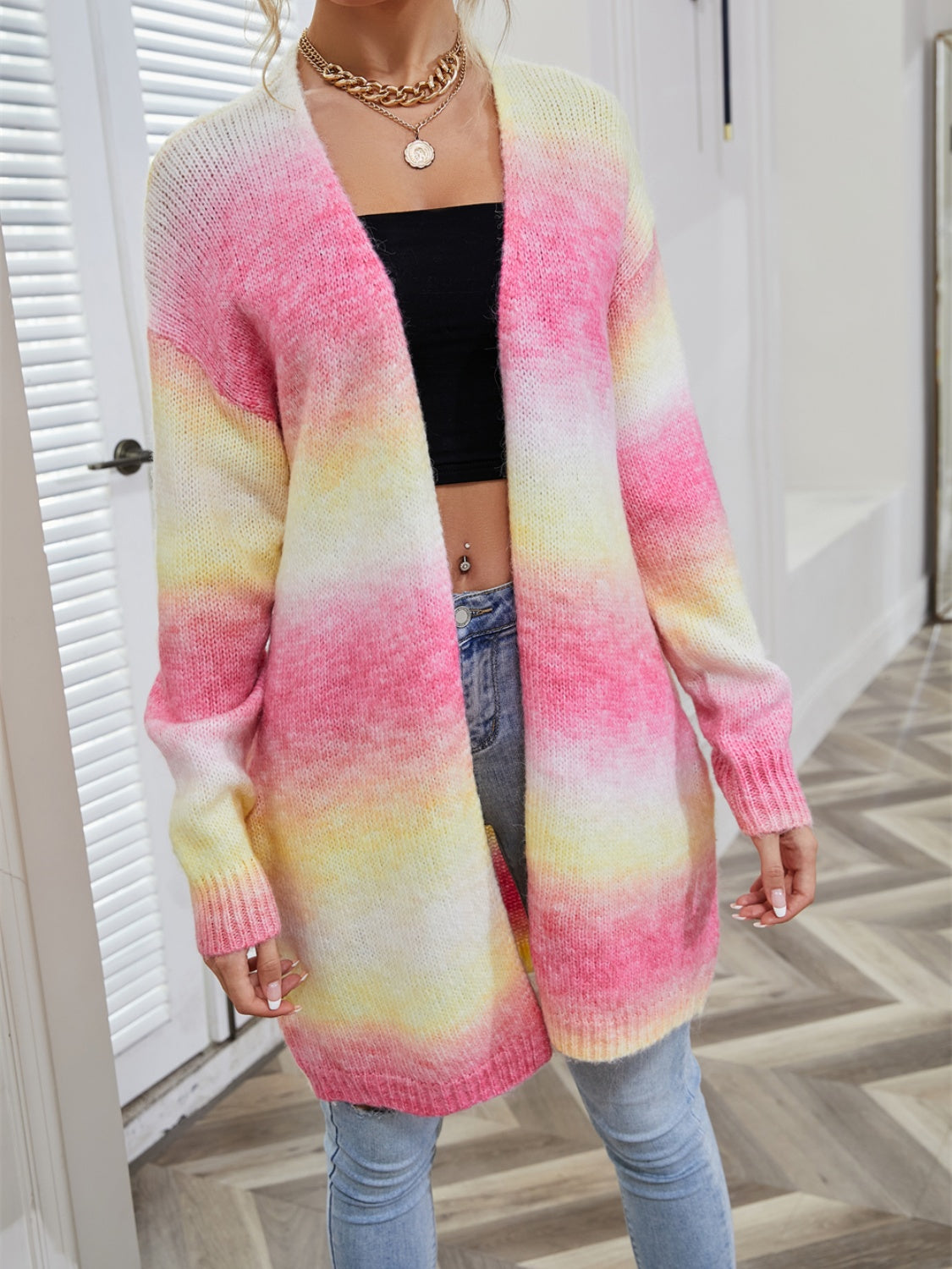 WW | Engel Flügel Vollgröße Gradient Offene Vorderseite Cardigan