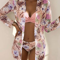 WW – Wickel-Bügel-Bikini mit tropischem Print und Überzug
