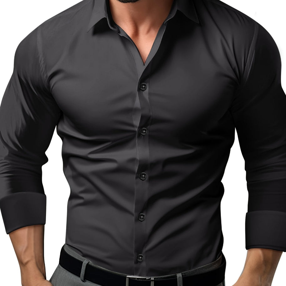 WW | Slim Fit Einfarbiges Baumwollhemd