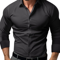 WW | Slim Fit Einfarbiges Baumwollhemd