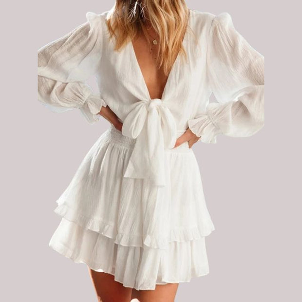 WW | Wickelkleid mit Rüschen und Taillenban