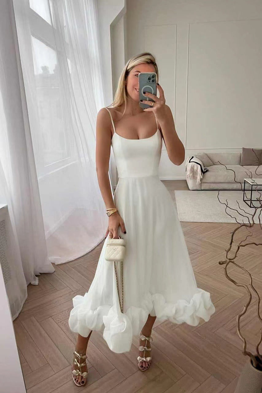 WW | Elegantes Maxikleid mit gerüschtem Saum für Damen