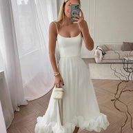 WW | Elegantes Maxikleid mit gerüschtem Saum für Damen