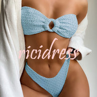 WW Bandeau-Bikini mit Ringausschnitt