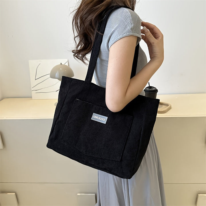 Damen Cordtasche mit geräumigem Innenfach und vielseitiger Trageweise