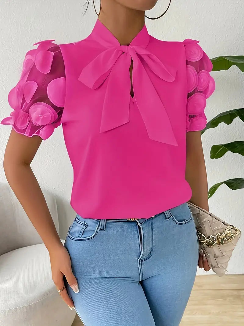 WW | Bluse mit Transparenten Puffärmeln