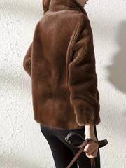 Teddy-Mantel mit Kordelzug