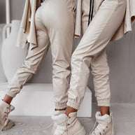 WW | Drasilla Faux Leder Elastischer Bund Taschen Jogger