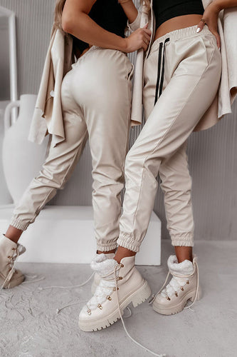 WW | Drasilla Faux Leder Elastischer Bund Taschen Jogger