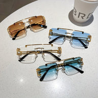 WW | Trendige Quadratische Randlose Sonnenbrille Für Herren