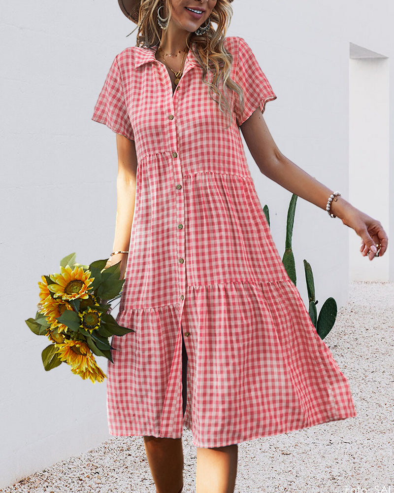 WW | Lässiges kariertes Hemdkleid