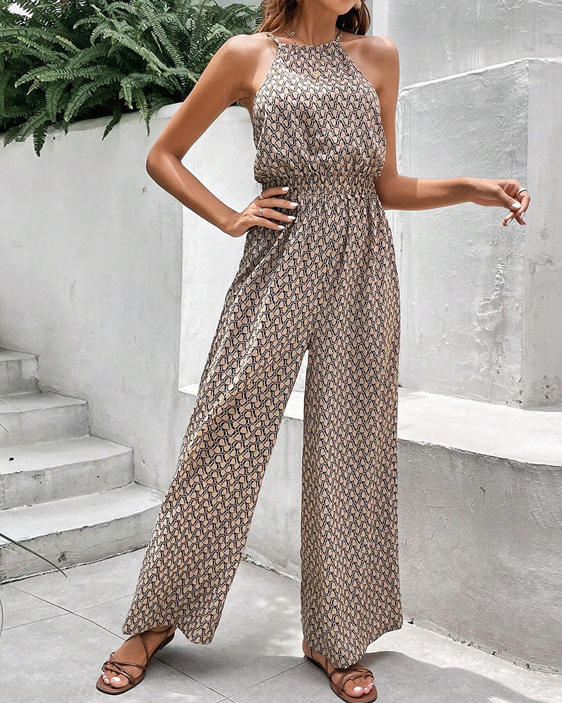 WW | Ärmelloser Jumpsuit mit aufhängendem Halsband