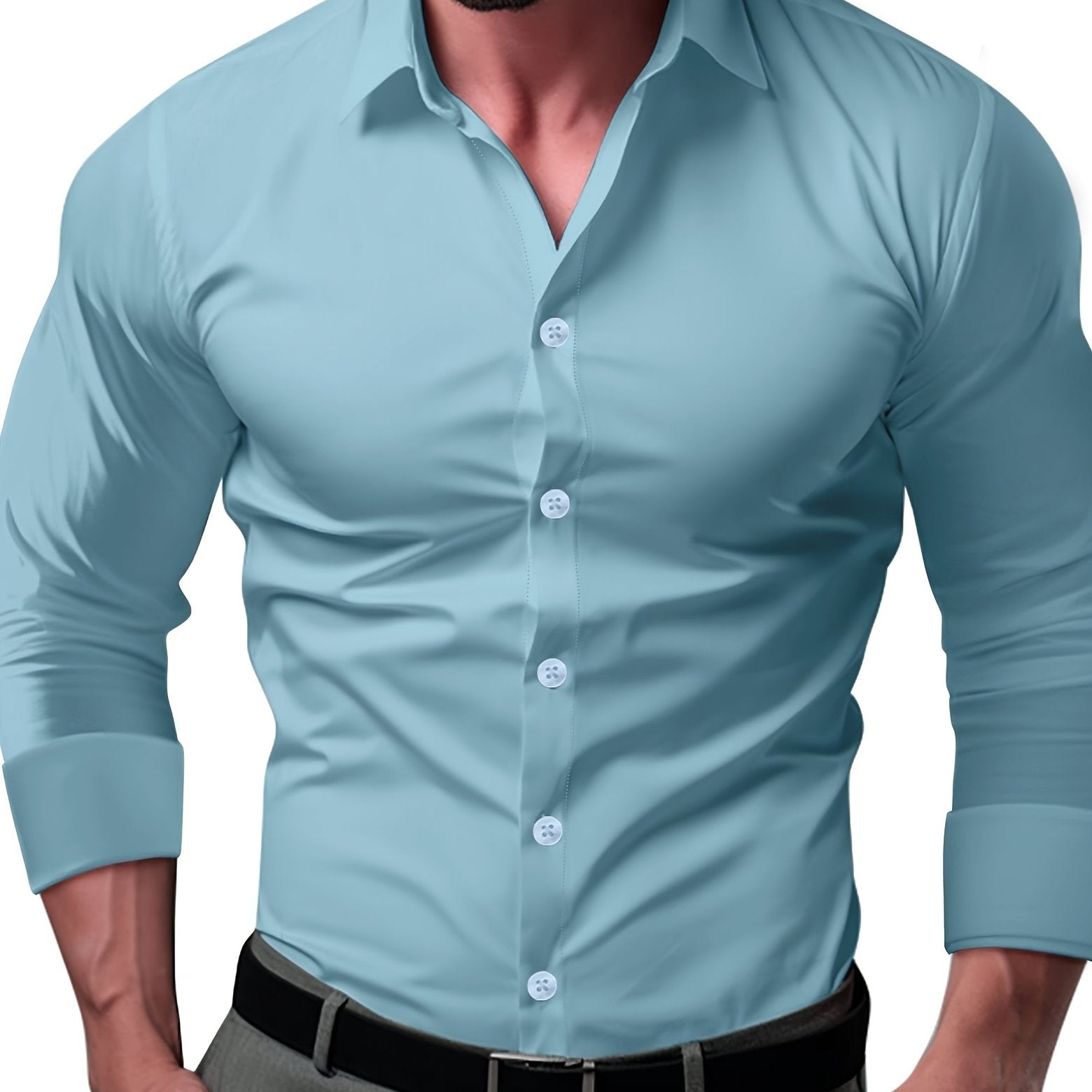 WW | Slim Fit Einfarbiges Baumwollhemd