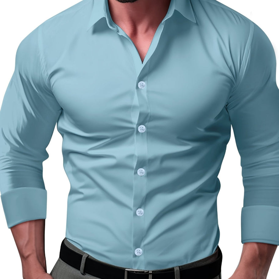 WW | Slim Fit Einfarbiges Baumwollhemd