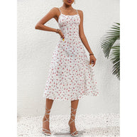 WW Polka-Dot-Hosenträgerkleid - Damenlangkleid