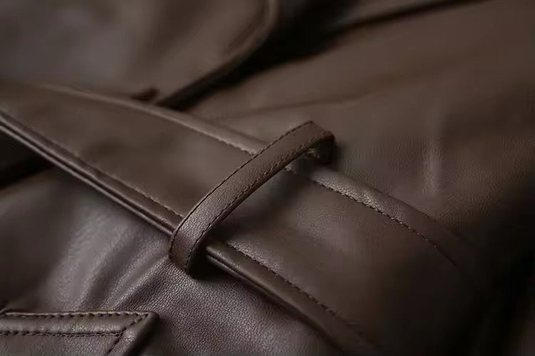 W&W Mode | Eleganter Leder Trenchcoat Herbst Chic