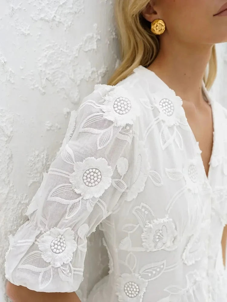 W&W Mode | Midikleid Mit Stickerei – Elegante Damenmode Für Jeden Anlass